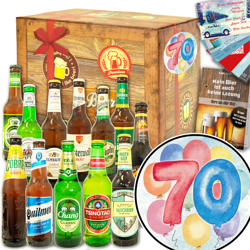 Geburtstag 70 | 12 Spezialitäten Bier Deutschland und Welt | Paket