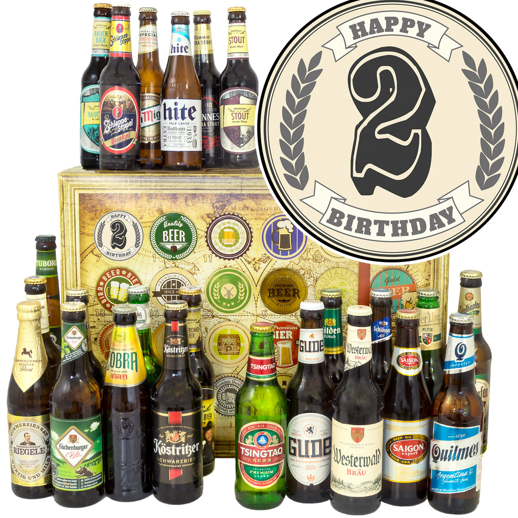 Geburtstag 2 | 24 Flaschen Bier Deutschland und Welt | Biertasting