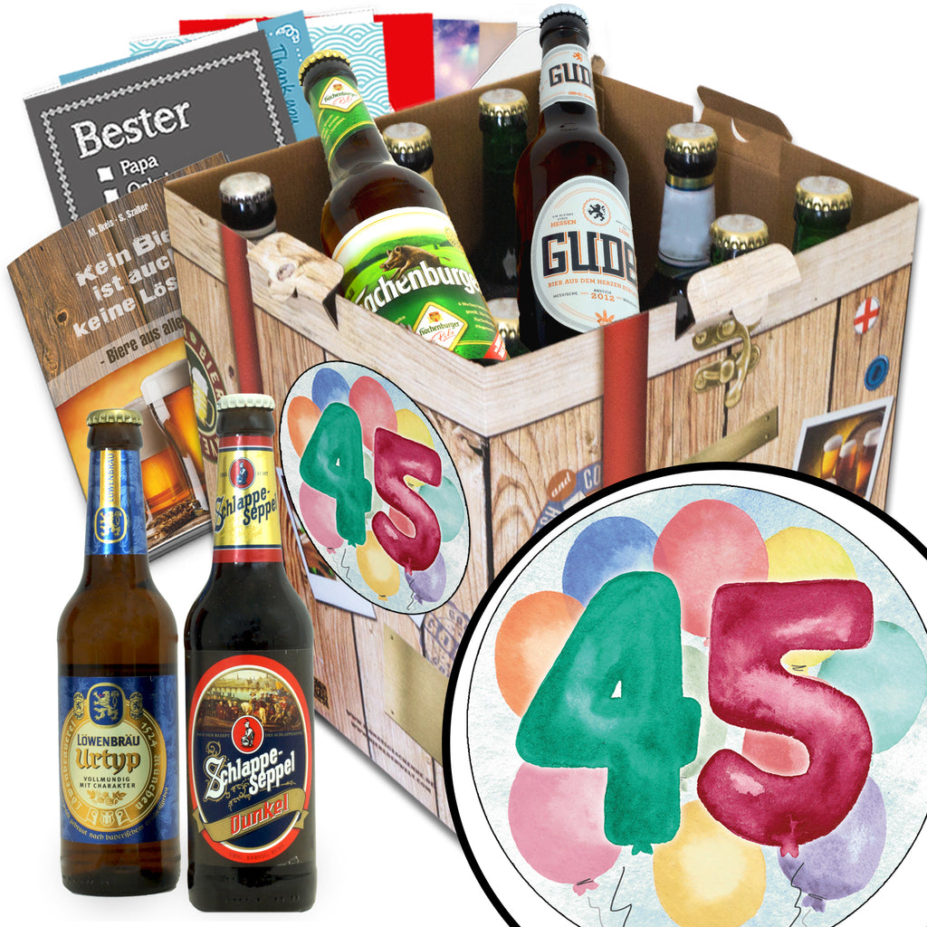 Geburtstag 45 | 9 Biersorten Biere Deutschland | Geschenkidee
