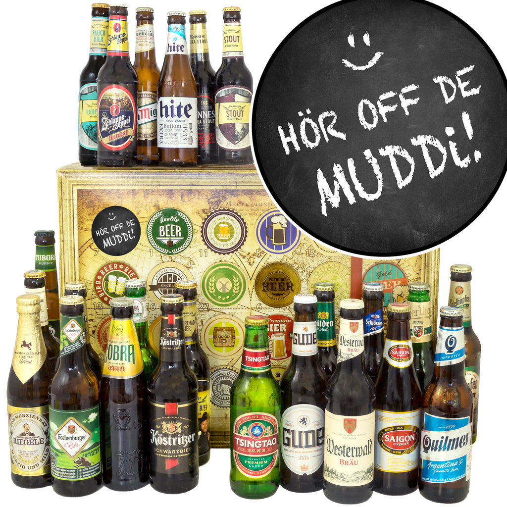 Hör off de Muddi | 24x Biere Welt und Deutschland | Bierbox