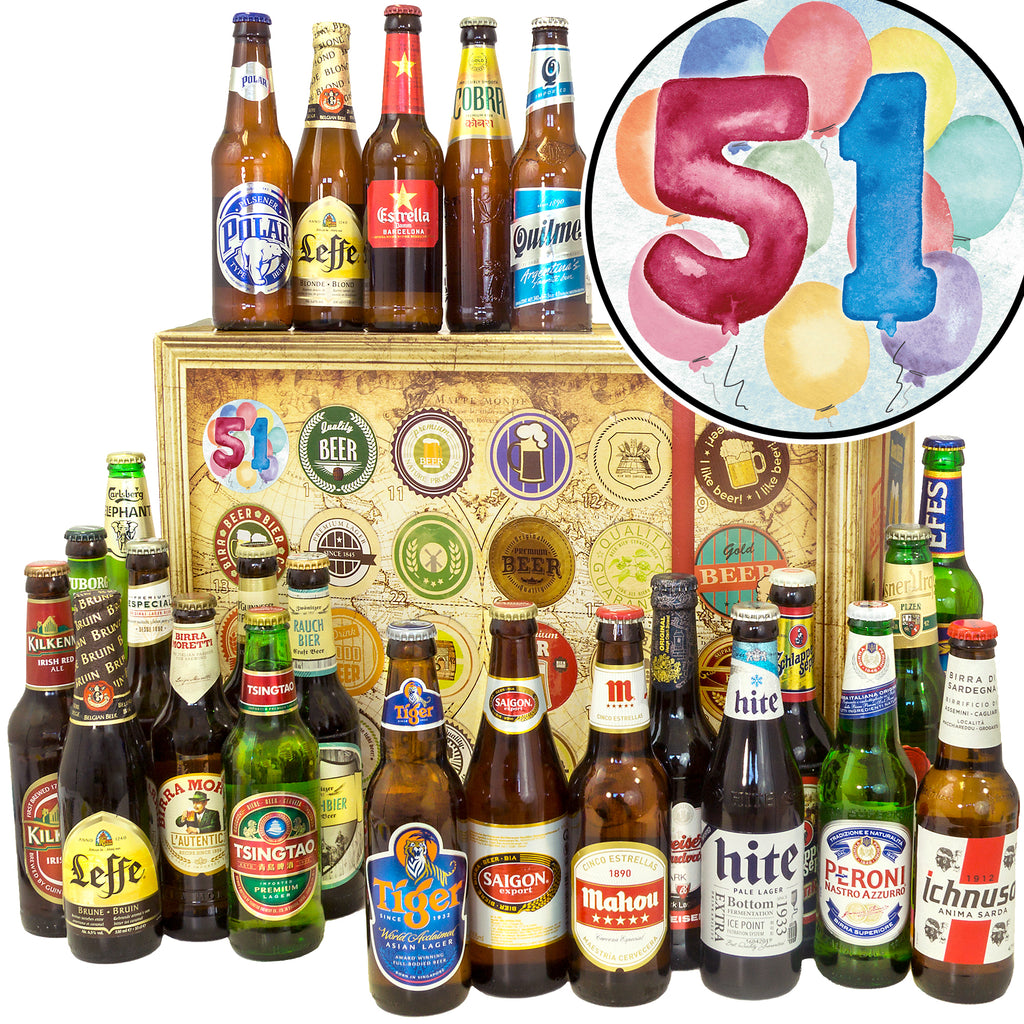 Geburtstag 51 | 24 Länder Bier International | Präsent