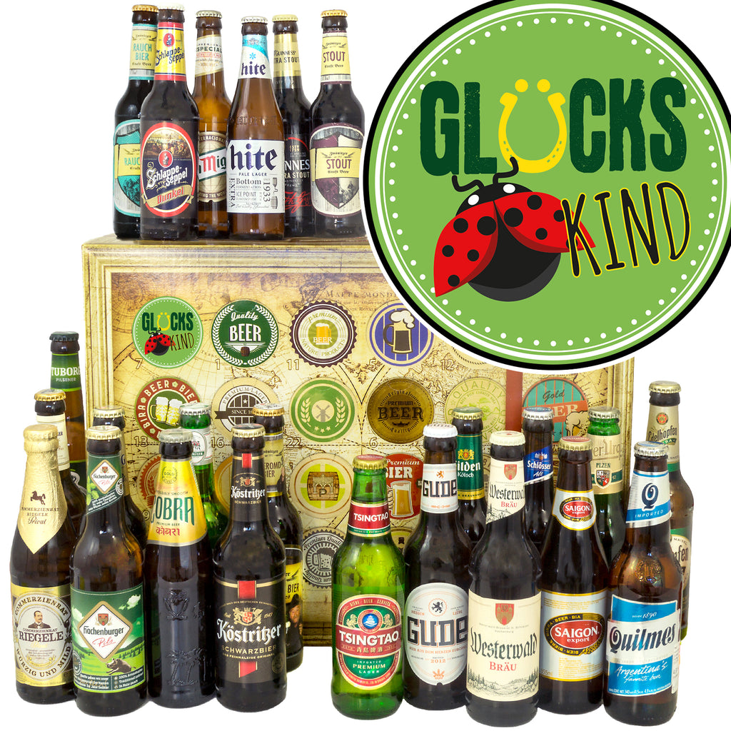 Glückskind | 24x Bier Bier International und Deutschland | Präsent