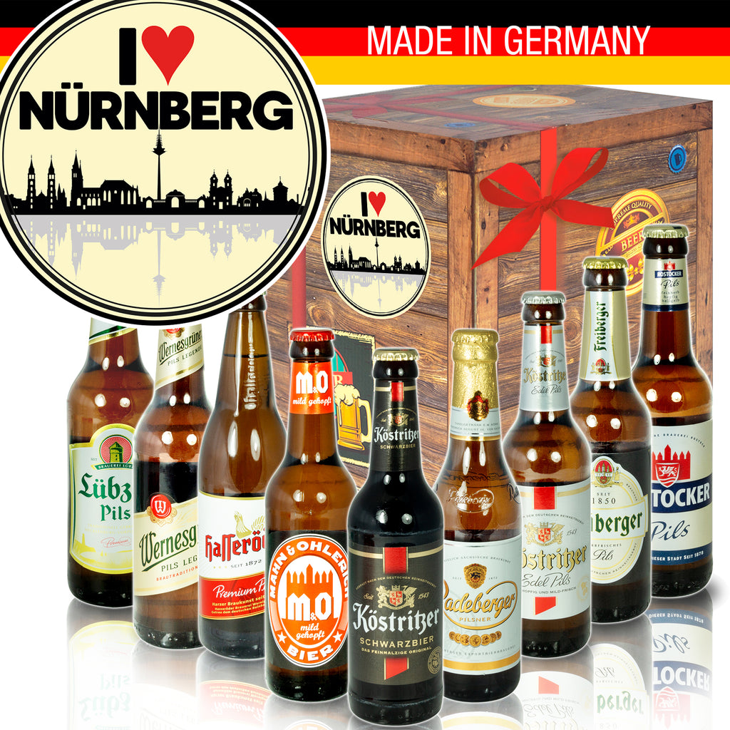 I love Nürnberg | 9 Biersorten Biere Ostdeutsch | Geschenkset