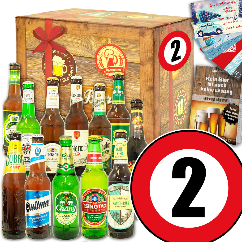 Zahl 2 | 12 Biersorten Bier aus der Welt und Deutschland | Biergeschenk