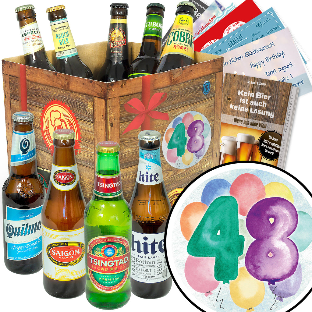 Geburtstag 48 | 9 Spezialitäten Biere der Welt | Geschenkset