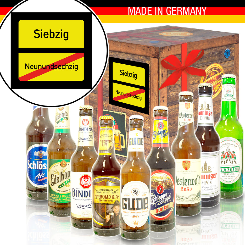 Ortsschild 70 | 9 Flaschen Biere Deutschland | Geschenkidee