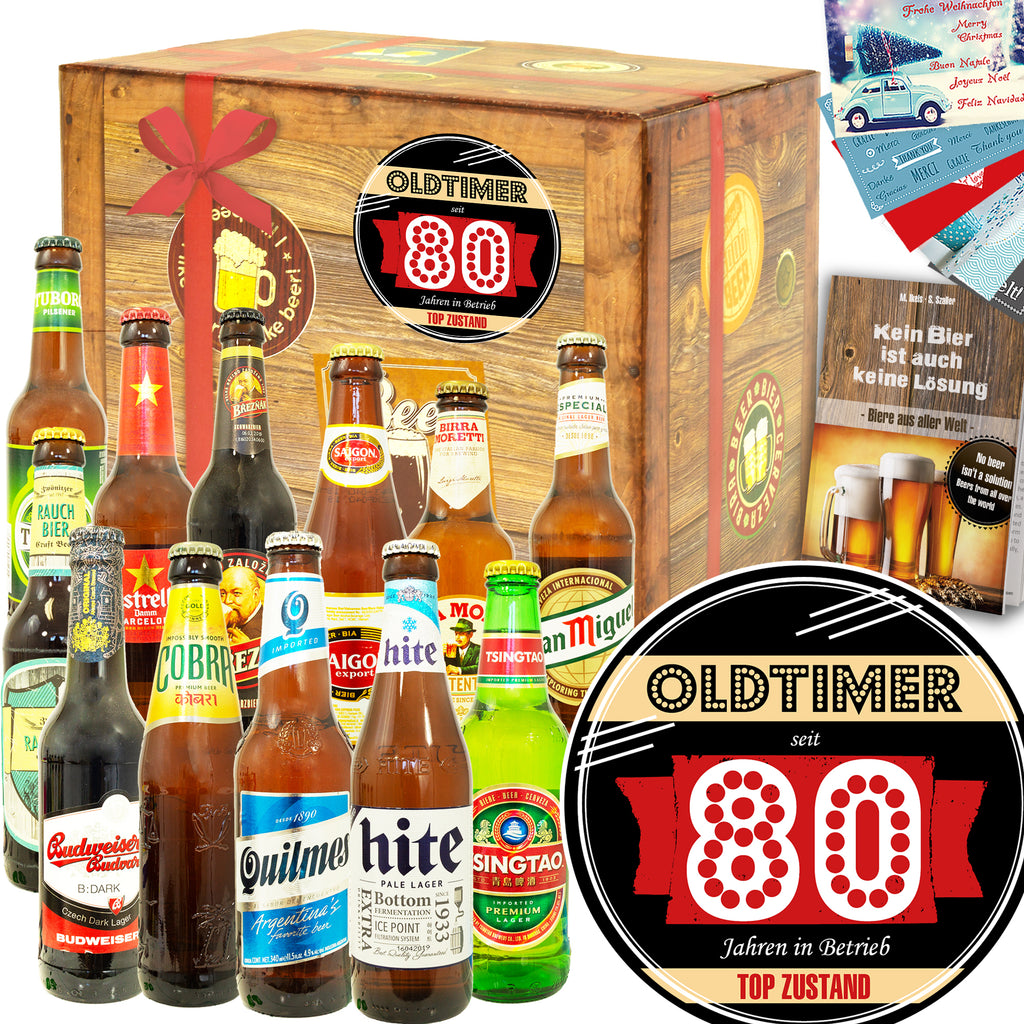 Oldtimer 80 | 12 Länder Bier Weltreise | Geschenkidee