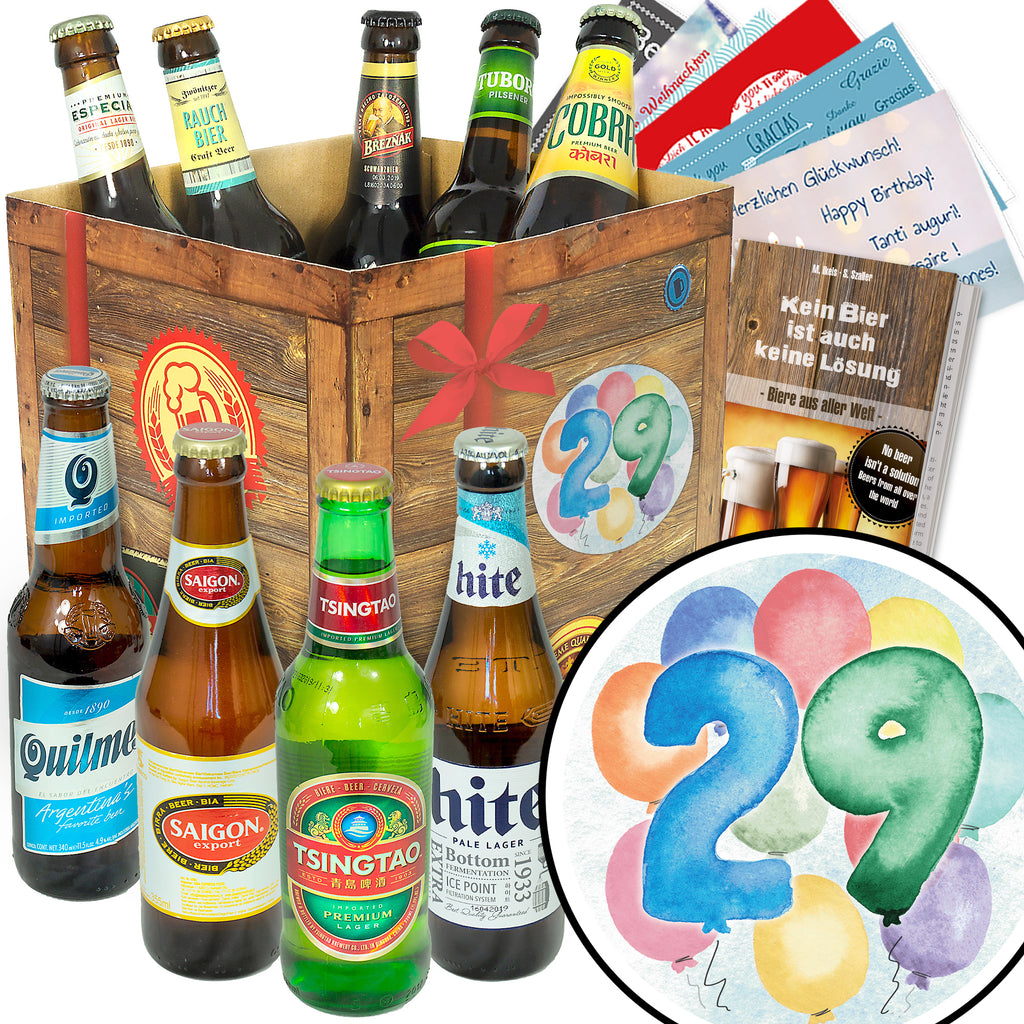 Geburtstag 29 | 9 Biersorten Bier International | Geschenkpaket