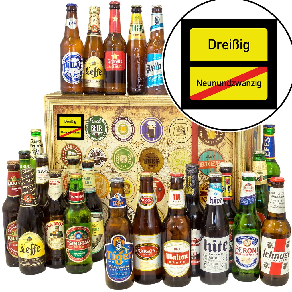 Ortsschild 30 | 24 Flaschen Biere der Welt | Paket