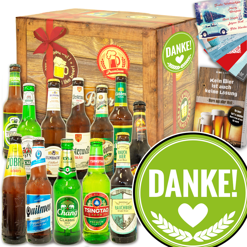 Danke | 12x Biere Welt und Deutschland | Biergeschenk