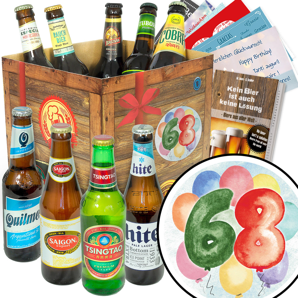 Geburtstag 68 | 9 Biersorten Bier International | Geschenkset