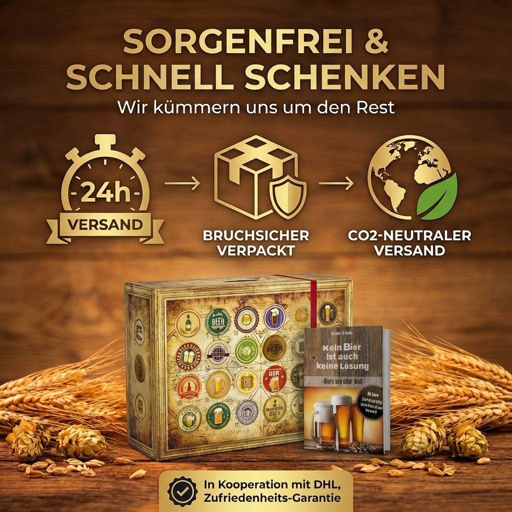 Bier Geschenkbox | 24 Spezialitäten Biere der Welt Exoten Bierverkostung - monatsgeschenke.de