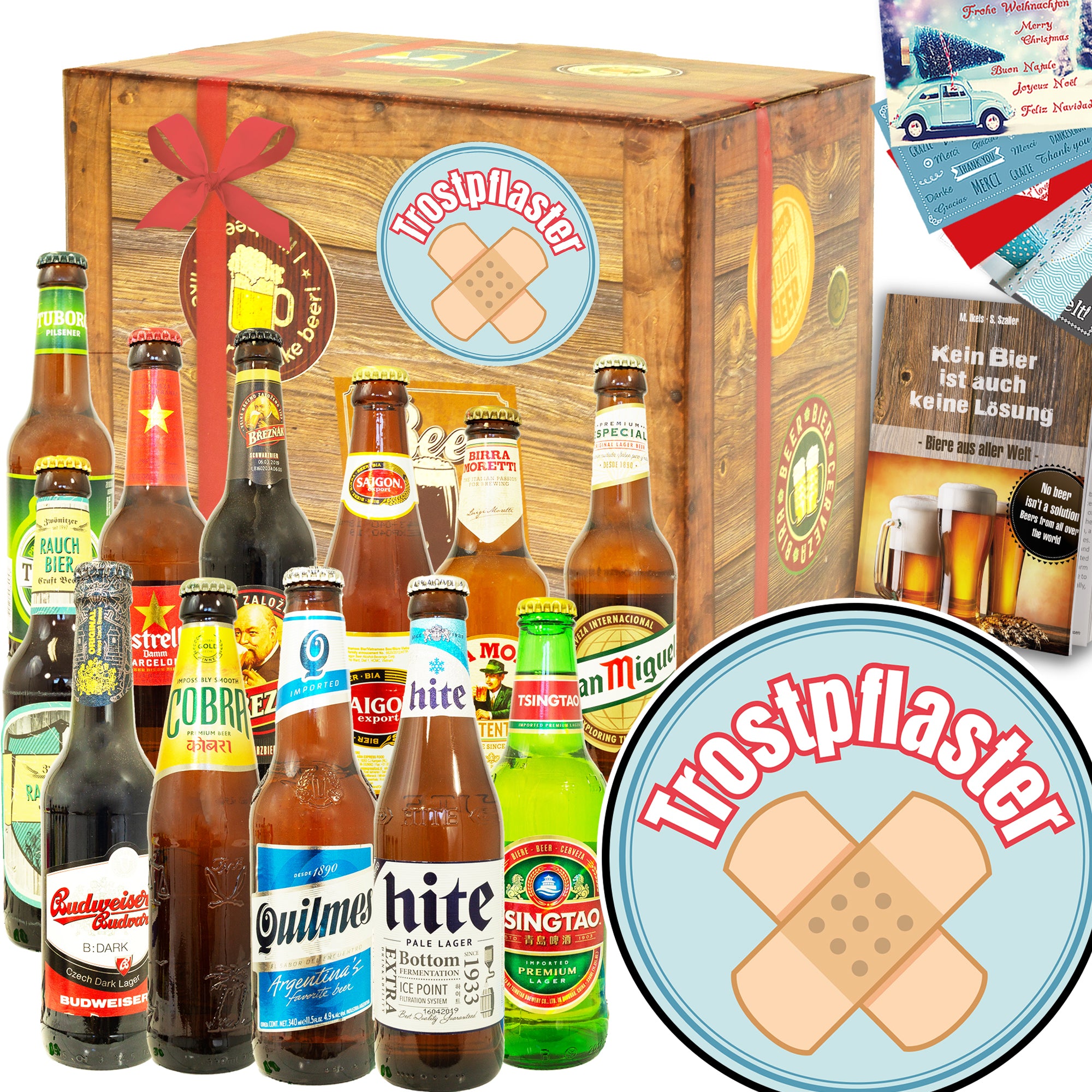 Trostpflaster | 12 Flaschen Bier Weltreise | Bierpaket