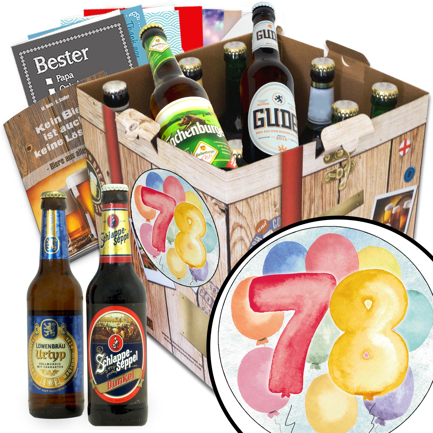 Geburtstag 78 | 9 Flaschen Bier Deutschlandreise | Box