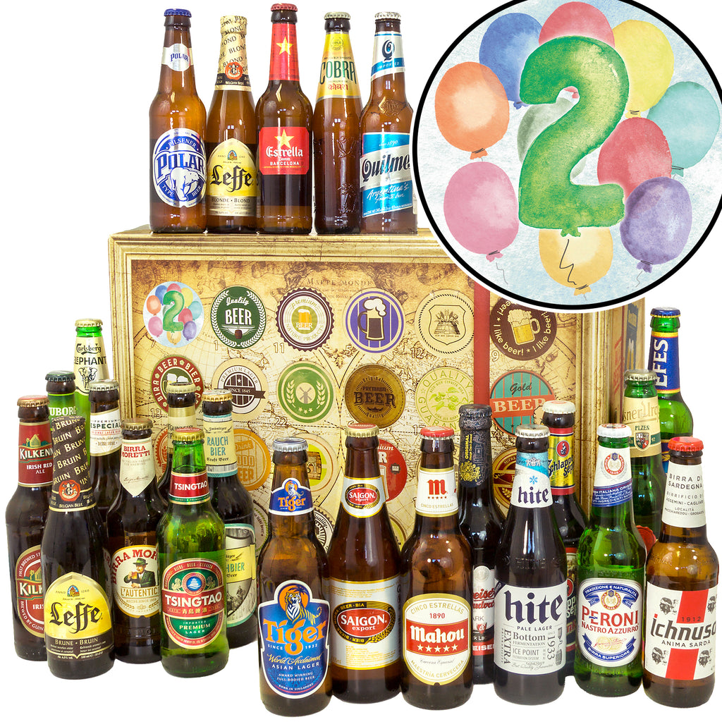 Hochzeitstag 2 | 24 Spezialitäten Bier Weltreise | Geschenkset