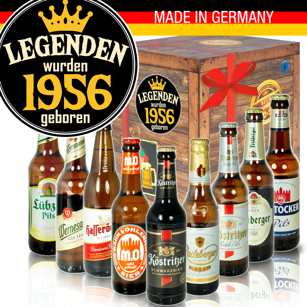 Legenden 1956 | 9x Biere Ostdeutsch | Bier Geschenk