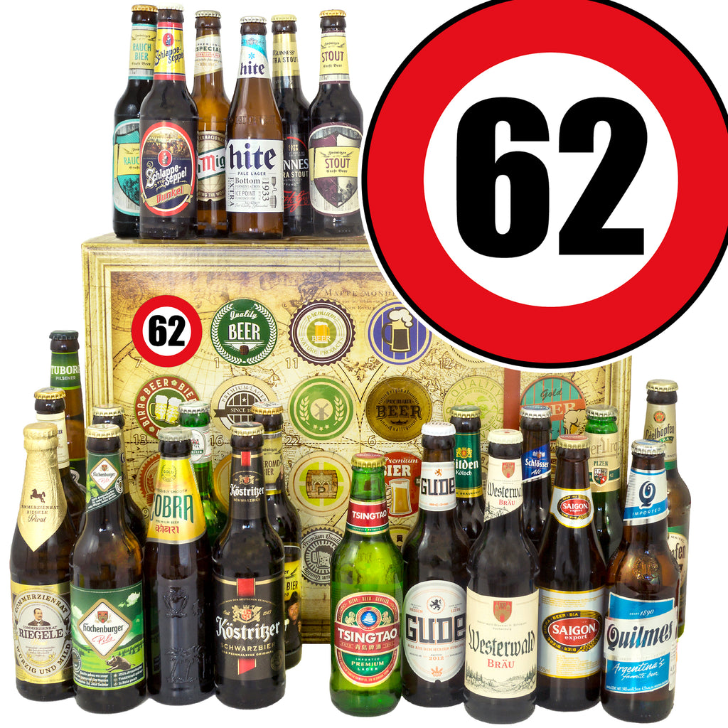 Zahl 62 | 24x Bier Bier Deutschland und Welt | Biertasting