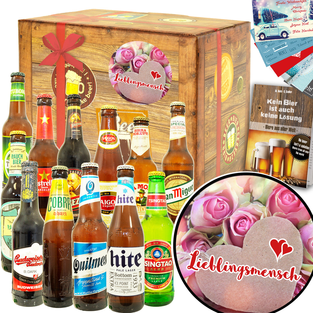 Lieblingsmensch | 12 Flaschen Bier International | Geschenk Box