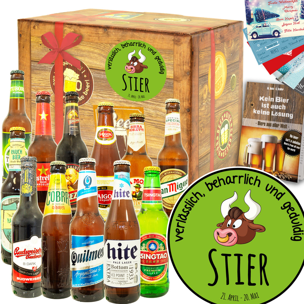 Sternzeichen Stier | 12 Biersorten Bier International | Bier Geschenk