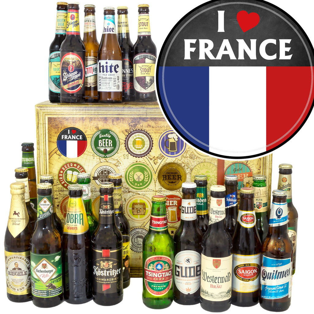 I love France | 24 Spezialitäten Biere Welt und Deutschland | Bierbox