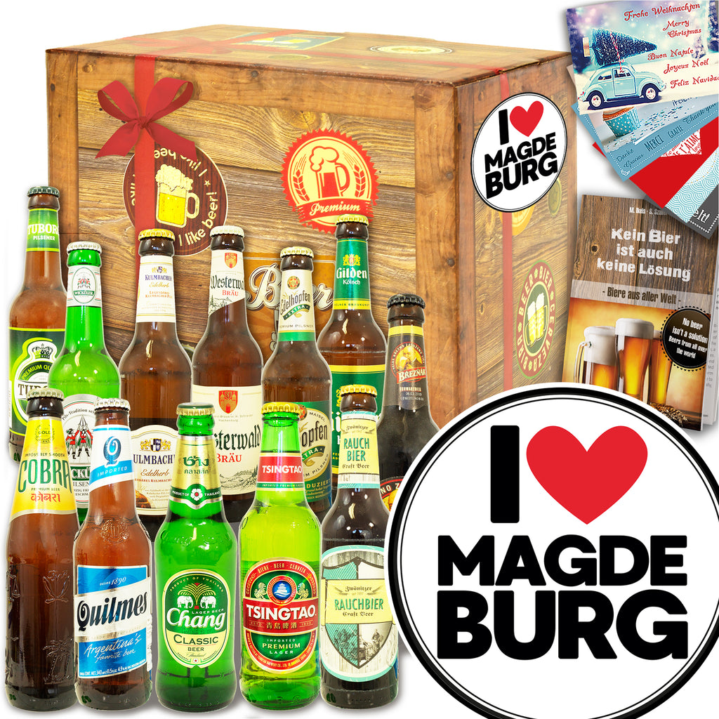 I love Magdeburg | 12 Biersorten Bier Deutschland und Welt | Bierset