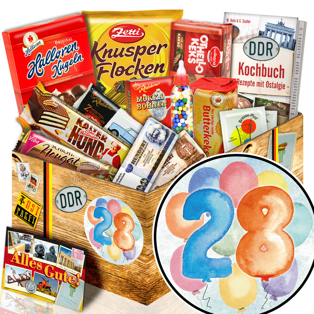 Zahl 28 - Süßigkeiten Set DDR L - monatsgeschenke.de