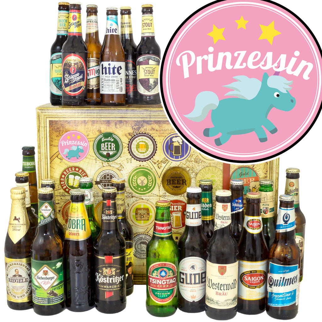 Prinzessin | 24x Bier Deutschland und Welt | Geschenk Box