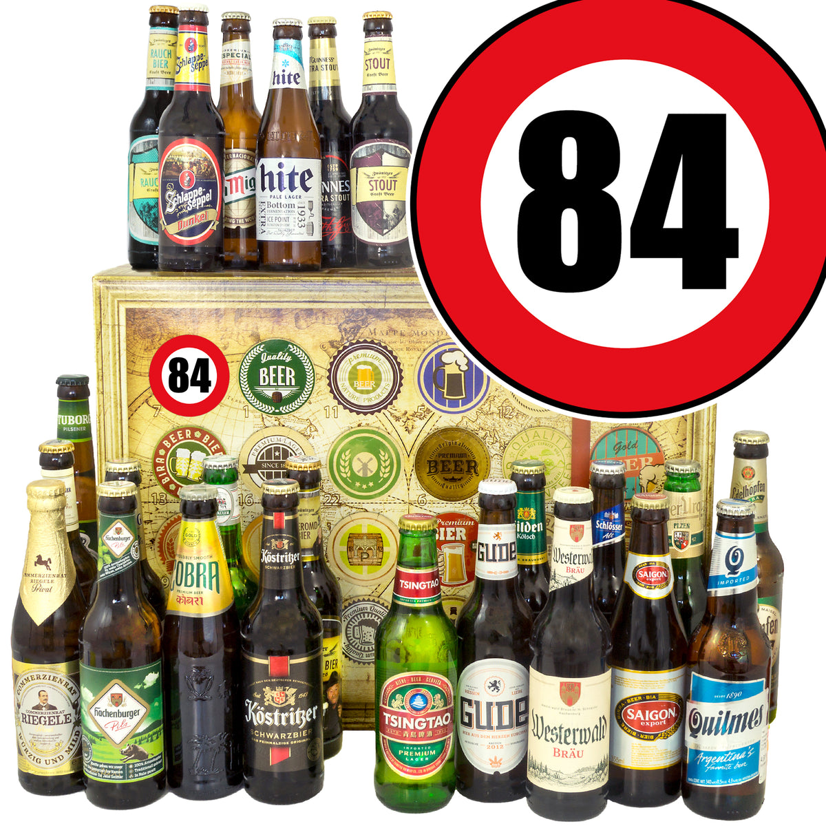 Zahl 84 | 24 Spezialitäten Bier International und Deutschland | Paket