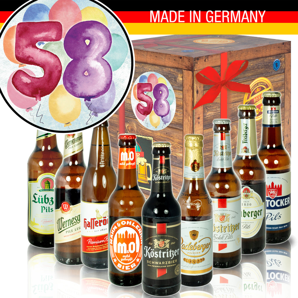 Geburtstag 58 | 9x Biere Ostdeutsch | Geschenkset