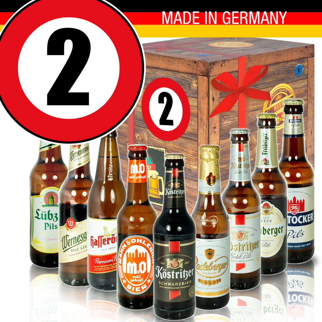 Zahl 2 | 9 Flaschen Ostdeutsche Biere | Paket