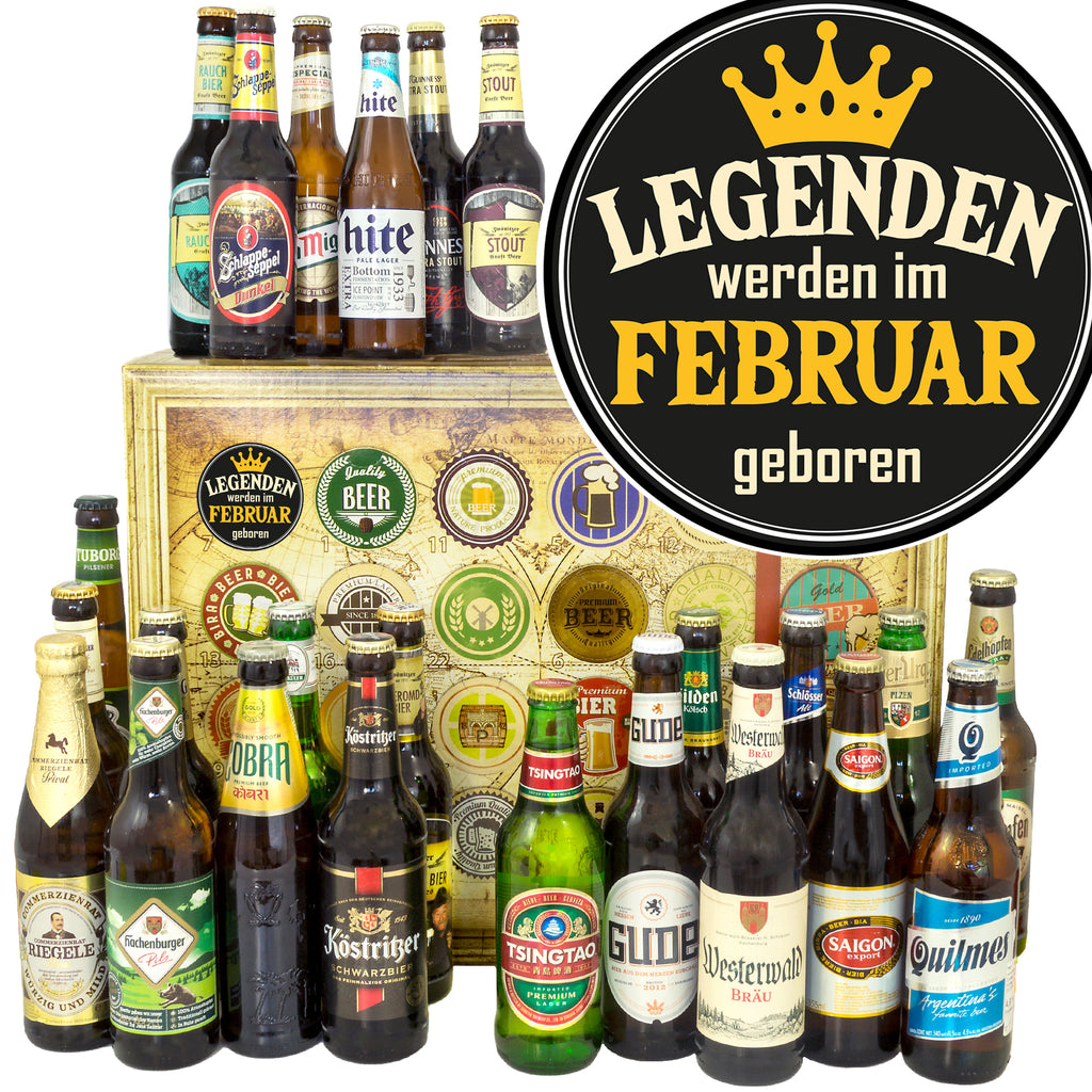 Legende Februar | 24 Spezialitäten Biere Welt und Deutschland | Bierset