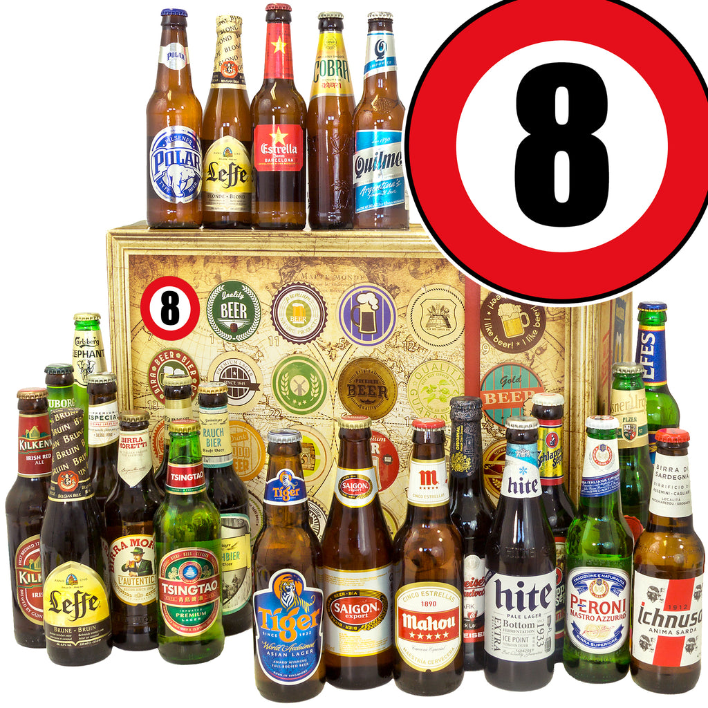 "8"| 24. Flaschen Biere aus aller Welt | Box
