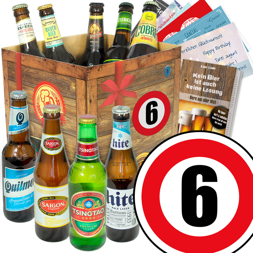 Zahl 6 | 9 Flaschen Biere der Welt | Bierbox