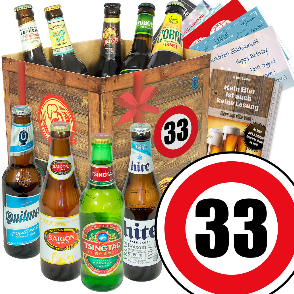 Zahl 33 | 9 Biersorten Biere der Welt Exoten | Paket