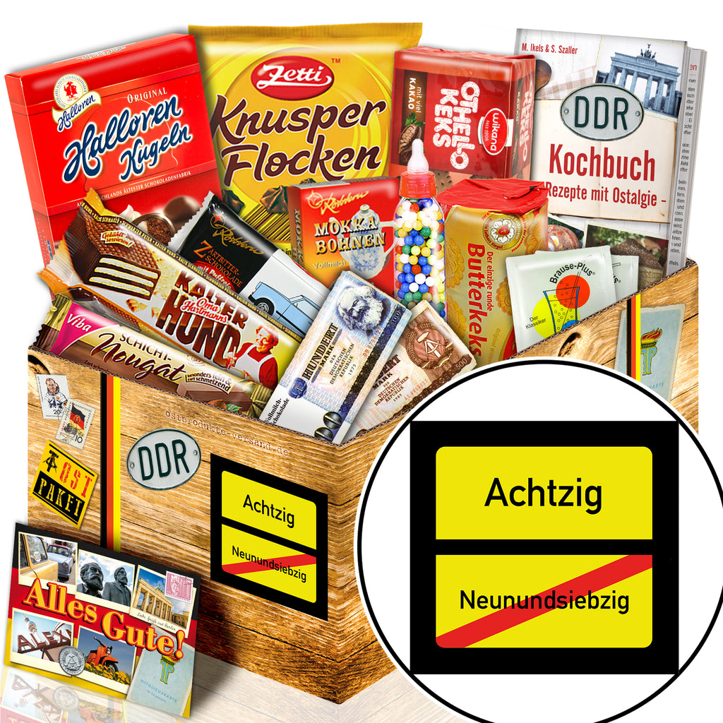 Ortsschild 80 - Süßigkeiten Set DDR L