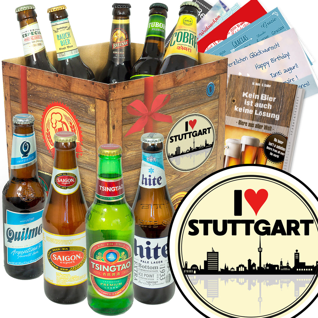 I love Stuttgart | 9 Biersorten Bier Weltreise | Geschenk Box