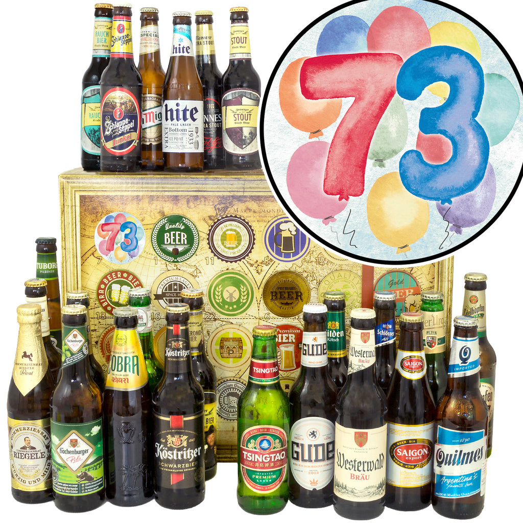 Geburtstag 73 | 24x Bier International und Deutschland | Präsent