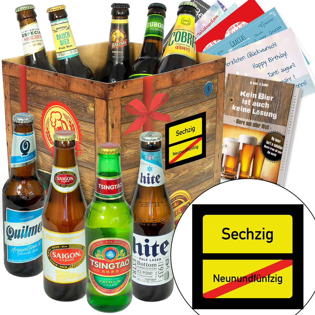 Ortsschild 60 | 9 Flaschen Bier aus aller Welt | Bierset