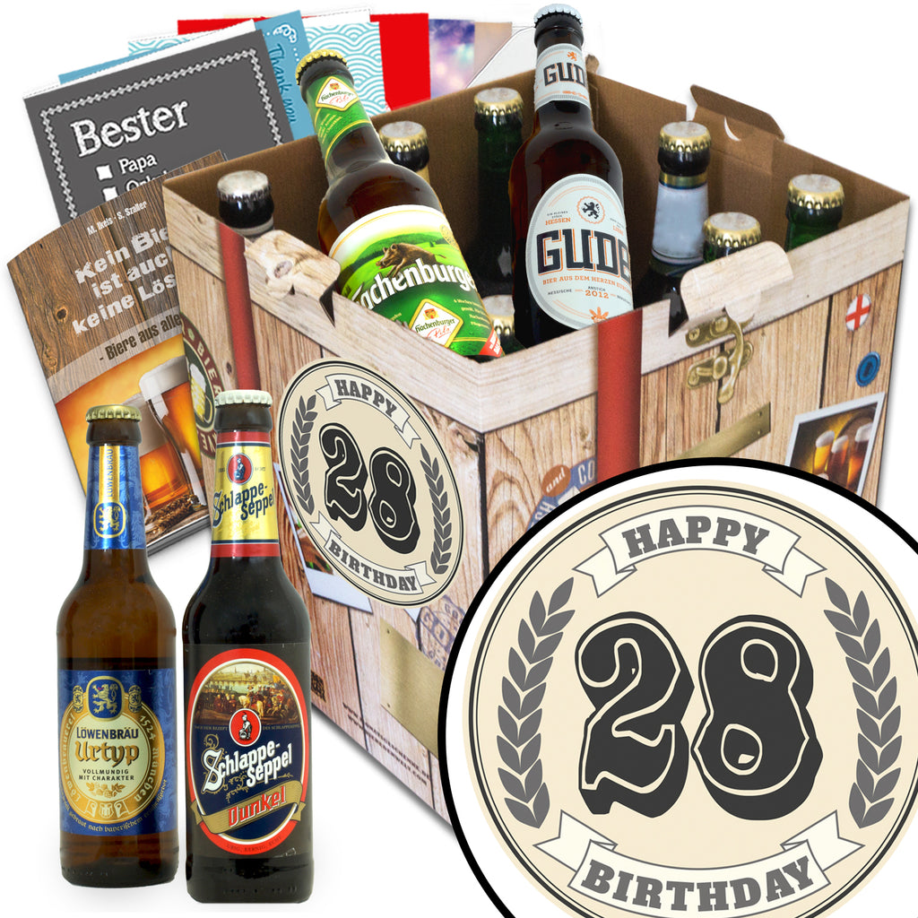 Geburtstag 28 | 9 Flaschen Deutsche Biere | Bierbox