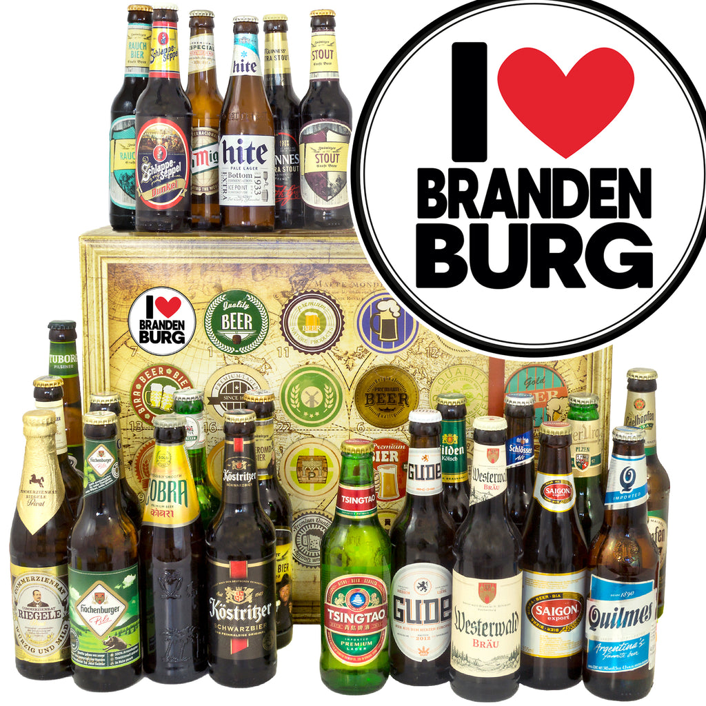 I Love Brandenburg | 24x Bier International und Deutschland | Geschenkbox