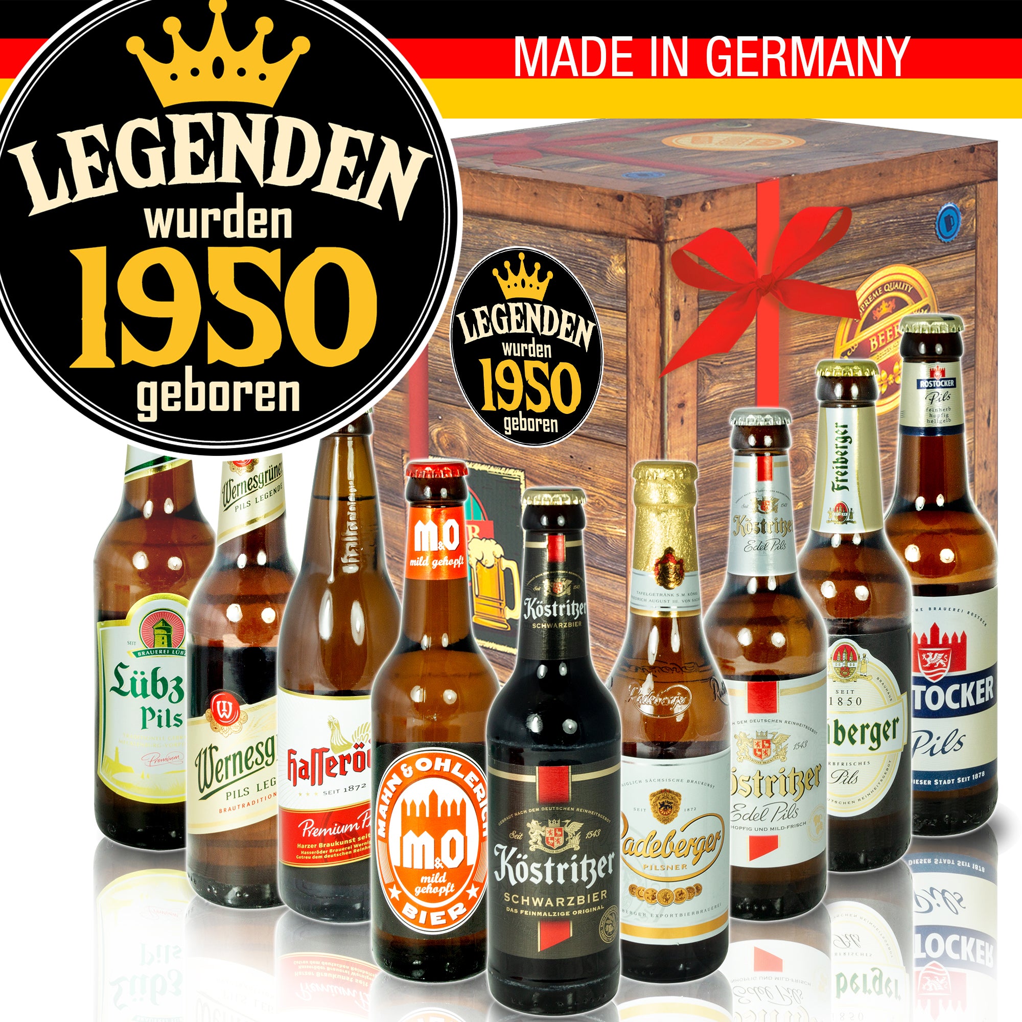 Legenden 1950 | 9 Flaschen Biere Ostdeutsch | Geschenkset