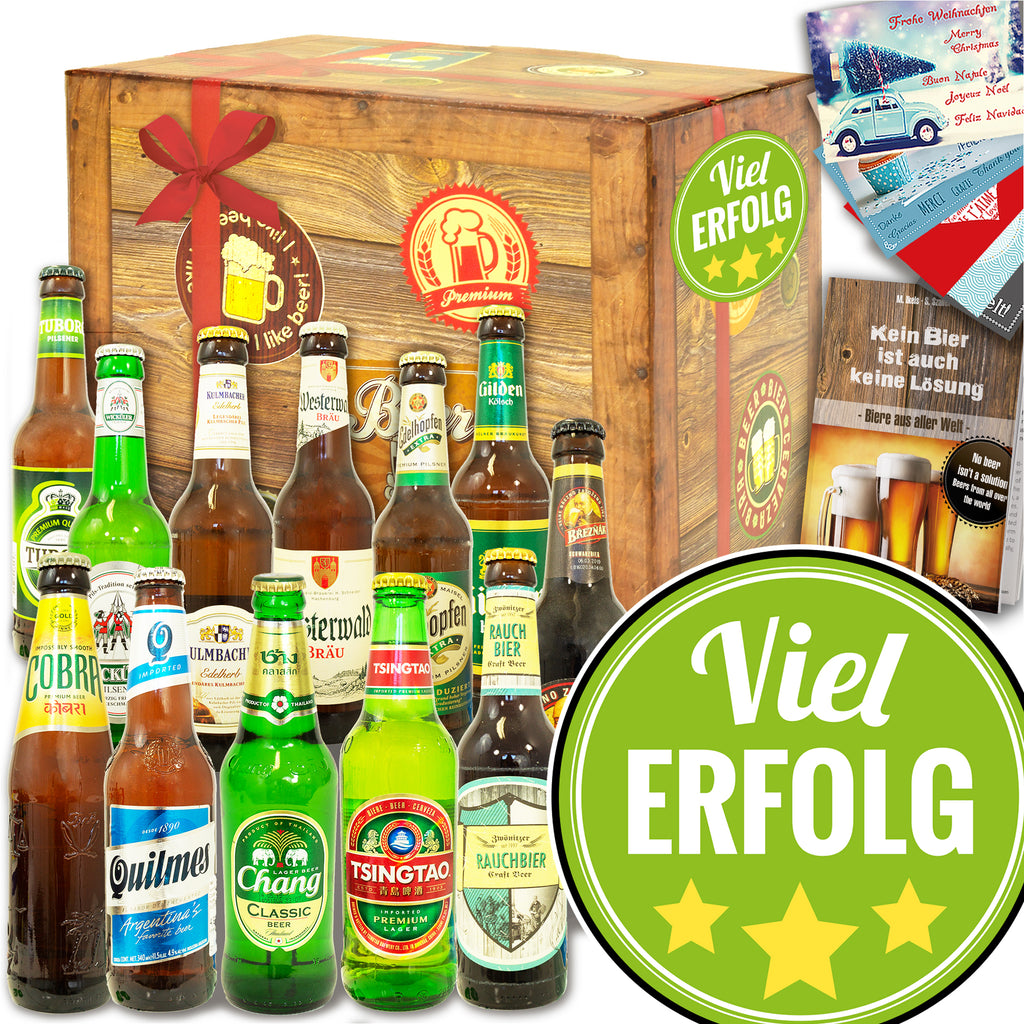 Viel Erfolg | 12x Bier aus der Welt und Deutschland | Bierpaket