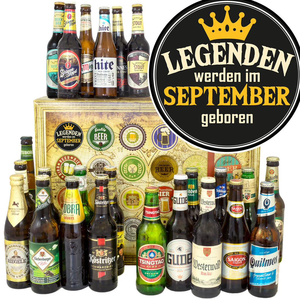 Legende September | 24 Biersorten Bier Deutschland und Welt | Geschenk Set