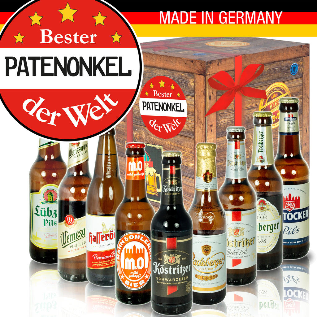 Bester Patenonkel | 9 Spezialitäten Biere Ostdeutsch | Geschenkset