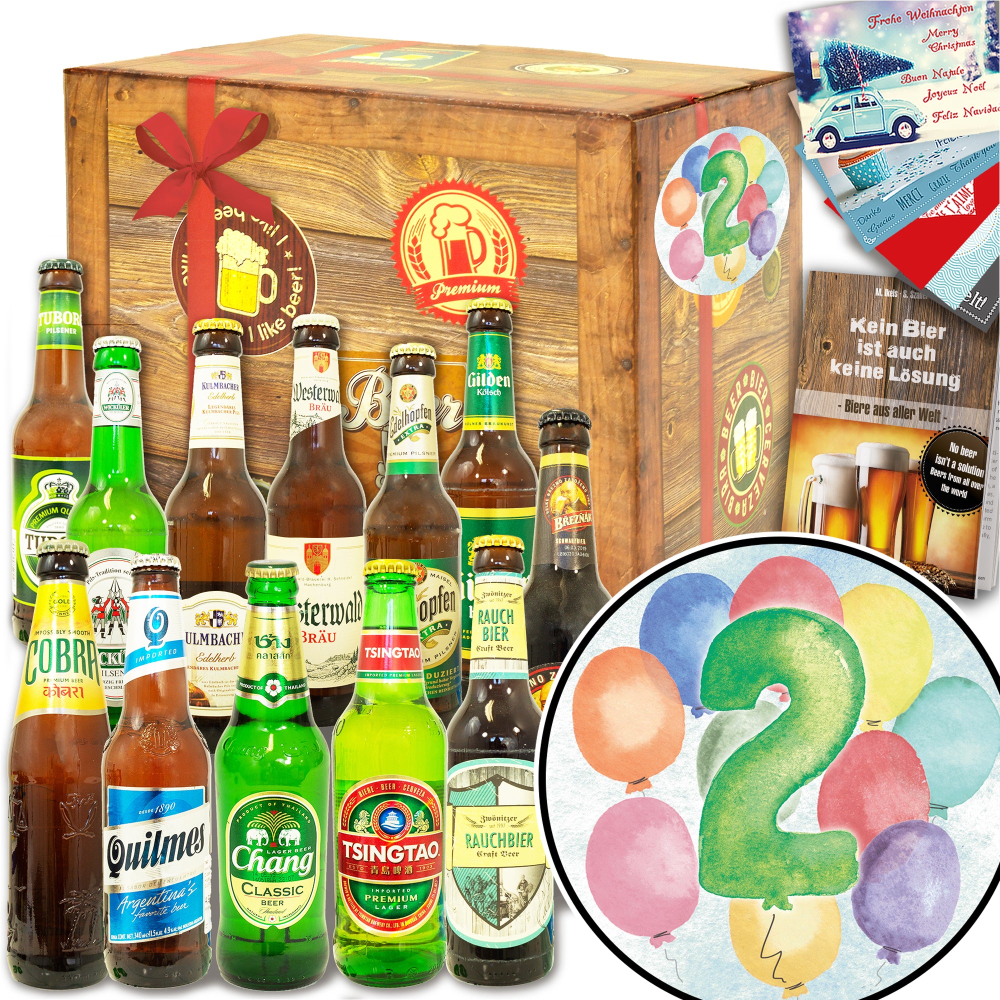 Hochzeitstag 2 | 12x Bier Deutschland und Welt | Geschenk Box