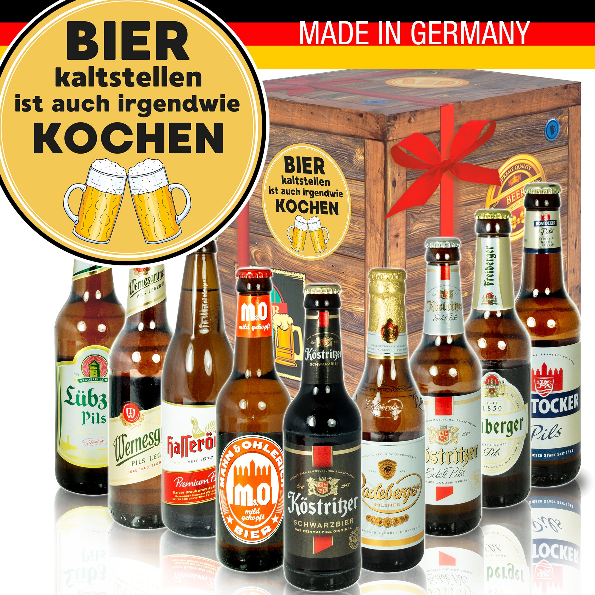 Bier kalt stellen | 9 Spezialitäten Biere Ostdeutsch | Geschenkset