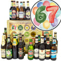 Geburtstag 67 | 24 Flaschen Bier Deutschland und Welt | Geschenk Set