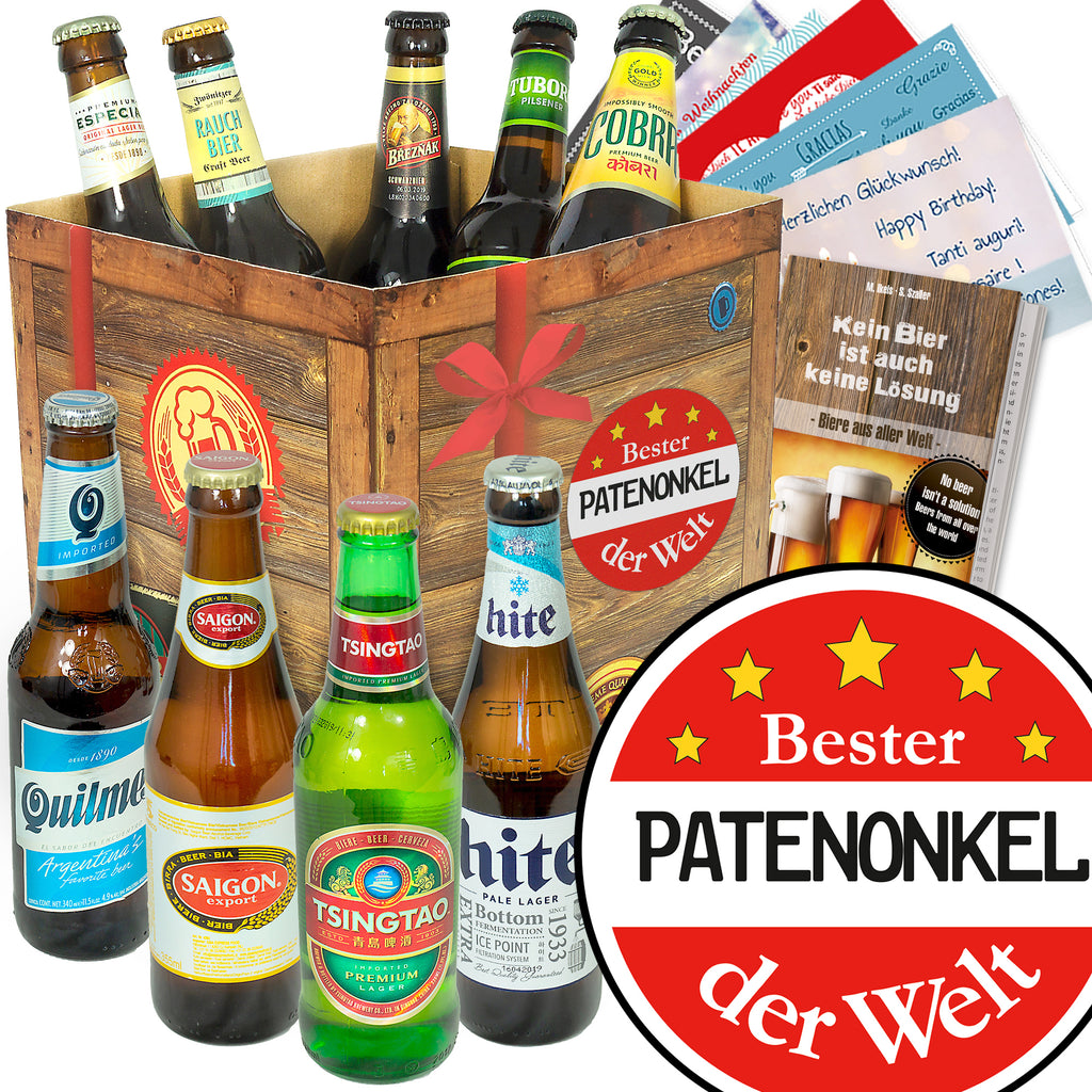 Bester Patenonkel | 9 Spezialitäten Biere aus aller Welt | Geschenk Set
