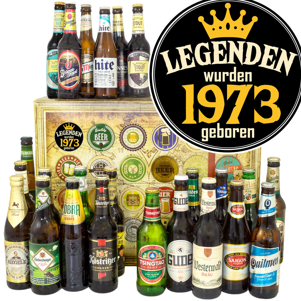 Legenden 1973 | 24 Biersorten Bier International und Deutschland | Bier Geschenk