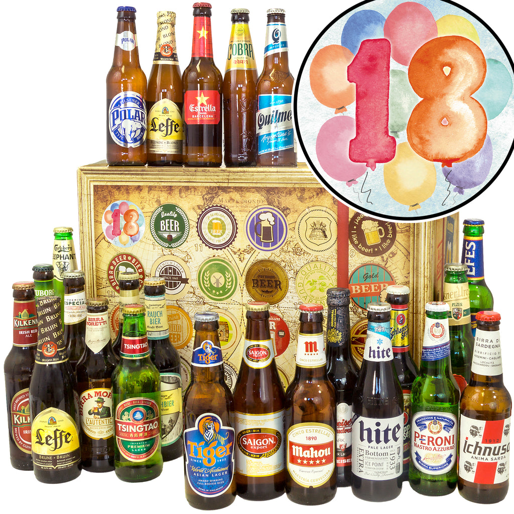 Jubiläum 18 | 24 Länder Biere der Welt Exoten | Box